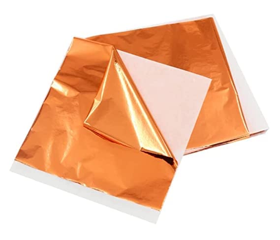 CLASSIC WARAQ CO. Copper Leaf Sheets, 5.11" by 5.35" Gilding Foil Gold Foil Paper for Paintings| Arts Crafts| Nail Deco|Furniture (20)-image-37