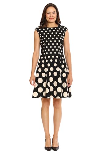 Image of London Times Womens Dresses Cap Sleeve Fit and Flare - Elegant Summer Cocktail Graduation Garden Party Wedding Guest Dress