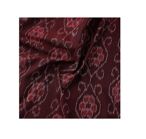 Image of Premium Sambalpuri Ikat Weave Pure Handloom Cotton Shirt Fabric Authentic Odisha Traditional Tie-Dye Craft, Soft Breathable Natural Cotton Material for Custom Tailoring, Casual & Formal Wear