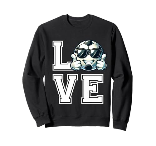 Diseño Divertido Amor por el Fútbol Love Balón de Fútbol Sudadera