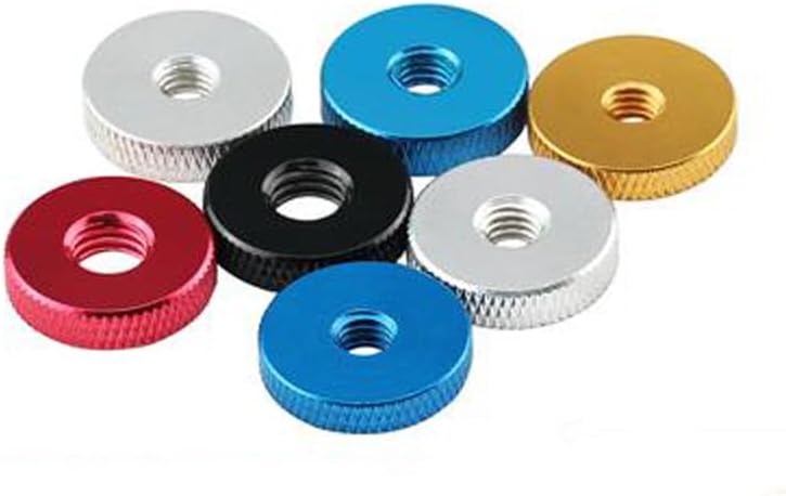 10pcs M3xD12x4mm Diameter Aluminum Alloy Flat Knurled Hand-Tightened Nut Screw Nuts D12 Outer Diameter 4mm Thickness (Inner Diameter: black color)