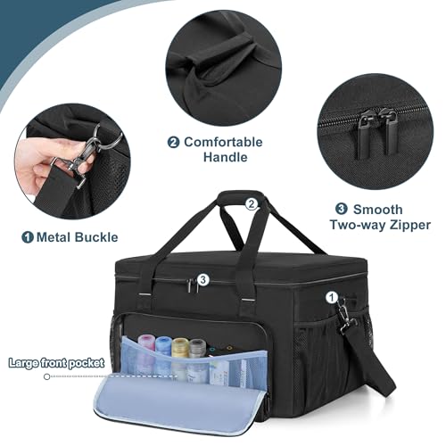 Yarwo Printer Carrying Case Compatible with HP OfficeJet Pro/DeskJet/Smart-Tank, Padded Office Printer Storage Bag with Base Board and Dividers for Ink, Paper and Office Supplies (BAG ONLY) by Yarwo - Image 3