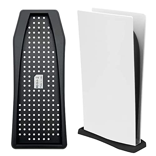 KlsyChry Vertical Stand for PS5 Digital Edition Built-in Cooling Vents Non-Slip Feet for PlayStation 5 Digital Edition Game Console Dock (Black)