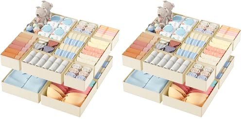 Rangement tiroir DIMJ beige pour ordonner la commode de la chambre - 2