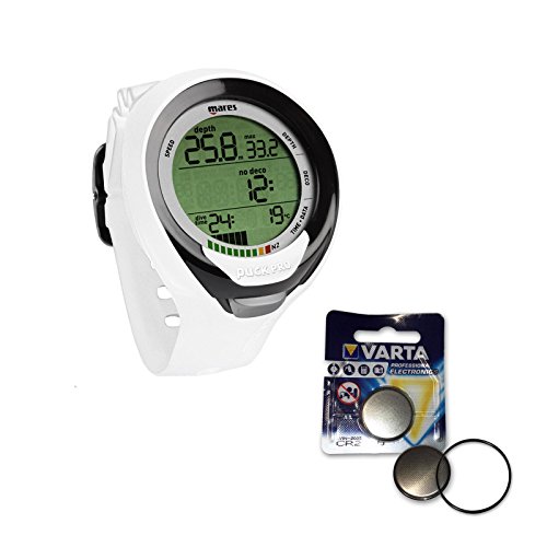 Mares Puck Pro Plus - Ordenador de buceo (incluye pila gratis), color blanco y negro