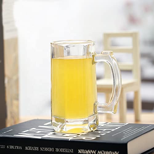 Farielyn-X Italian Premium Glass Beer Mugs 400 ml Transparent Set of 4 (F# G.Bm, 4) 3
