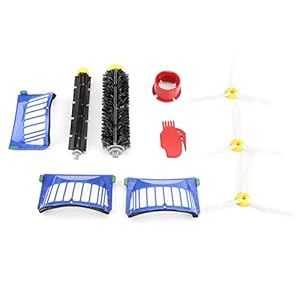 Stofzuiger Klopper Borstel Filterhaar 3 Gewapende flexibele borstels Zijborstel Vacuümaccessoires Compatibel met Roomba…