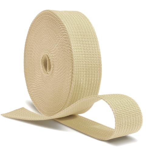 Image of CooBigo 12 Yards Webbing 1 inch & 1.5 inch & 2 inch Polypropylene Webbing Strap 1 Inch 1.5 Inch 2 Inch Wide Webbing Strapping for Bags /Lawn Chair /Pool Solar Cover DIY Crafting