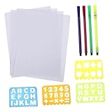 LAPYAPPE で鮮やかな環境対応プラスチック製アルファベット 数字定規 耐水 耐久性に優れ の学習と親子の交流に 繰り返し使用可能な字ステン