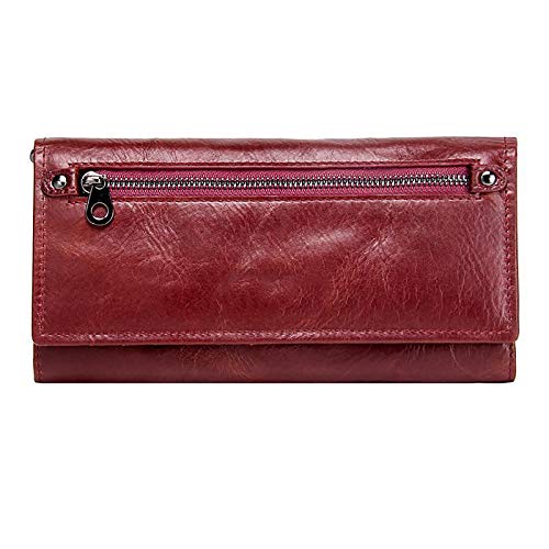 Damas Embrague Multifuncional De Cuero Larga Cartera De Las Mujeres
