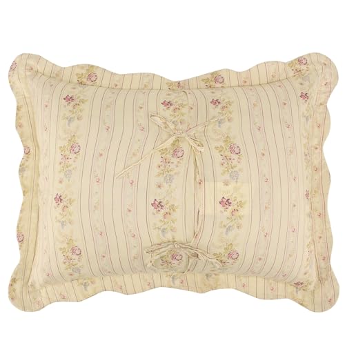 Greenland Home Antique Rose 100% Cotton Quilted Pillow Sham, Standard 20x26-inch, Ecru - Thumbnail 2