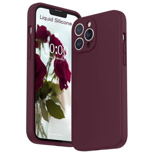Coque silicone liquide pour iPhone 13 mini couleur prune avec protection d objectif photo