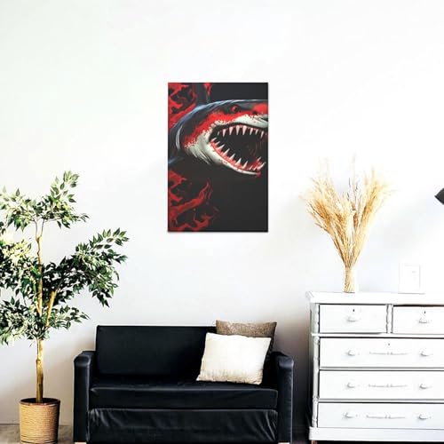 Impression sur toile requin decoration murale salon resolument moderne - 2