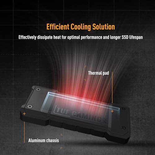 Image of ASUS TUF Gaming A2- USB-C 3.2 Gen 2x2 Portable SSD Enclosure, Dual M.2 NVMe PCIe and SATA, MIL-STD-810H Drop Resistance, IP68 Water and dust Resistance, Aluminum Alloy Chassis and a Thermal pad