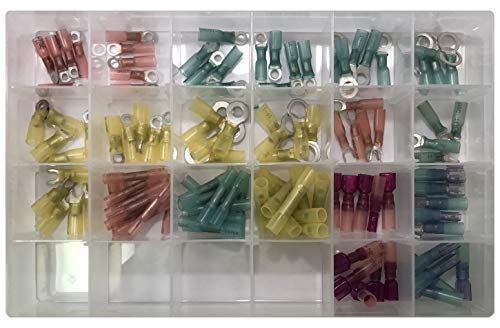 Sherco-Auto 115 Piece Heat Shrink Insulated Krimpa-Seal Wire Terminal Connector Assortment - Made in USA