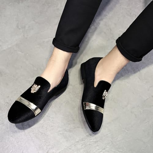 Men's Velvet Loafers with Metal Accents - Party - Ready Luxury Dress Shoes, Stylish Formal & Casual Footwear3