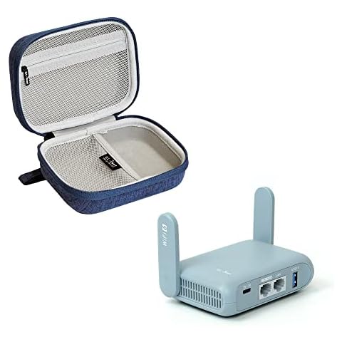 GL.iNet GL-MT3000 (Beryl AX) Pocket-Sized Wi-Fi 6 AX3000 Wireless Travel Gigabit Router & Gadget Organizer Case (Blue) Cover