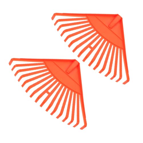 MOBUTOFU Râteau à Feuilles de Jardin 16 Dents Lot de 2 Outil Pratique pour Nettoyage de Pelouse et Débris Râteau en Plastique pour Jardinage et Entretien des Feuilles
