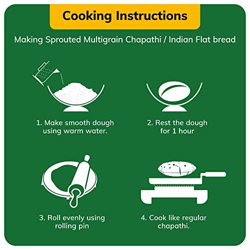 Image of 24 Mantra Organic Sprouted Multigrain Atta - 1 kg | Pack of 1 | 100% Organic | Chemical Free & Pesticides Free | Unadulterated | Goodness of Sprouted 6 Grains