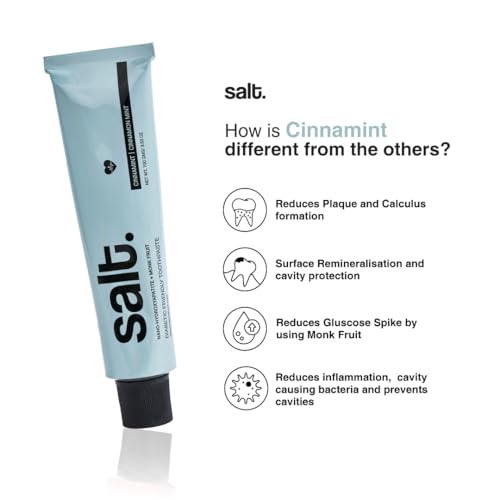Image of Salt. Oral Care Cinnamint Toothpaste | Diabetic-Friendly Formula | Natural Cinnamon & Mint Blend | 100g