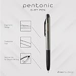 Pentonic Stylos de gel, GR-T Rétractable, 10-Pack, Encre noire, 0.7mm Fine Point, écriture lisse pour le journaling, prise de notes & Utilisation bureautique, encre sans boue rapide, poignée ergonomique Matte