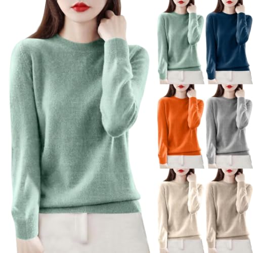 VBTAPA Long Sweaters for Women Fall Sweaters Women Trendy Long Sleeve Crewneck Sweater Fall Lightweight Loose Knit Pullover Basic Tops 2026 Mint Green M - image 1