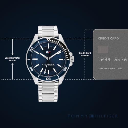 Image of Tommy Hilfiger Analog Navy Dial Stainless Steel Strap Watch for Men