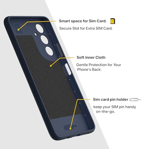 Image of Pikkme Back Cover for Samsung Galaxy A14 5G Camera Protection 3D Hexa Cube Design Silicone Protective Bumper Case (Blue)