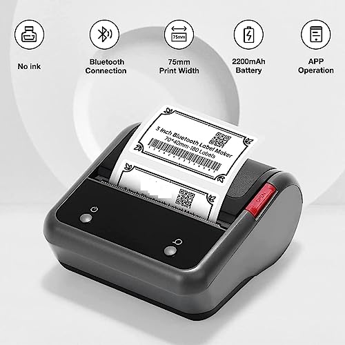 Image of B3S Inkless Printing Bluetooth Thermal Label Printer - Small & Portable | Wireless Connectivity | 3 Inch Barcode, Mini Stickers, Bill, Receipt Machine for Home, Office & Students