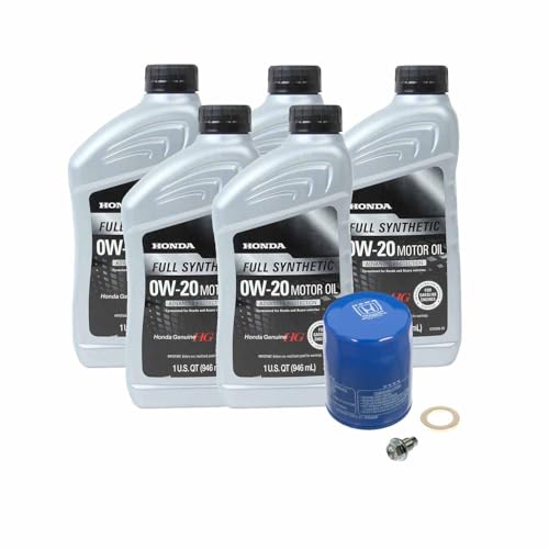 Genuine OEM 5 Quarts Full Synthetic 0W-20 Engine Oil Change Kit For Honda