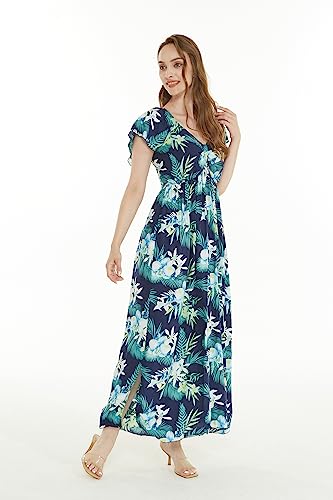 Image of Family Matching Hawaiian Clothes, Orchid Breeze Navy | Lightweight 100% rayon • Family matching outfits • Beach vacations • Luaus • Cruises • Family photos