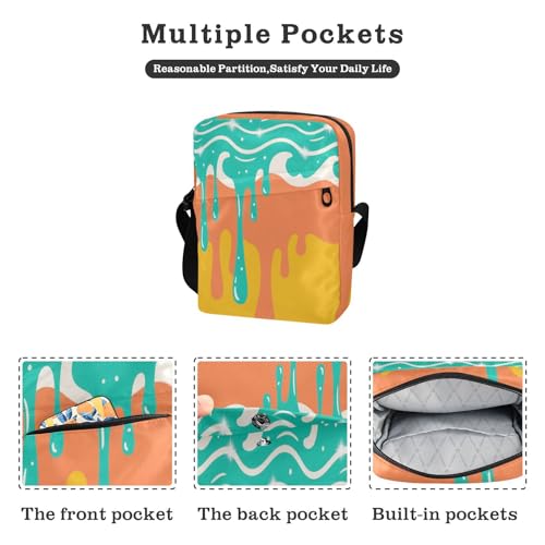 Graffiti Art Orange Green messenger bags crossbody bag men Shoulder Hand Bags Adjustable Strap for Casual Shopping2