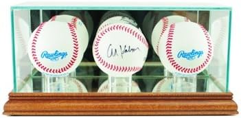 Perfect Cases TRBSB-W Triple Baseball Display Case, Walnut