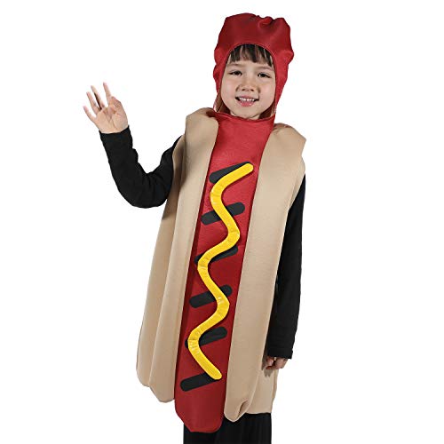 SPUNICOS Unisex Kids Hot Dog Costume Fit for Children's Ages 6-8years