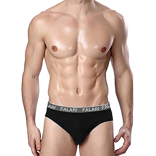Falari Men's 4-Pack Soft Cotton Lightweight Breathable Briefs Underwear4