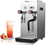 8-l-Milchaufschäumermaschine aus Edelstahl Dampfkochmaschine Milchaufschäumer mit doppeltem Verwendungszweck und LED-Anzeige für Café, Hotel/KTV