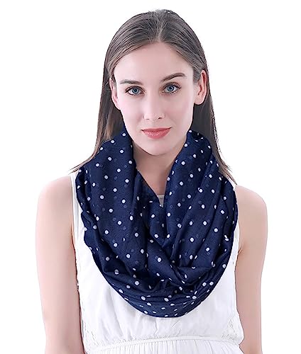 Lina & Lily Polka Dot Print Women's Infinity Scarf Lightweight
