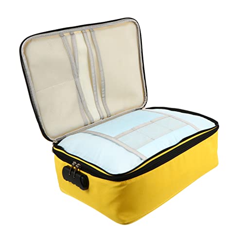 WRITWAA Large Capacity Id Card Holder Pouch Document Pouch Lock Multifunctional Storage Bag