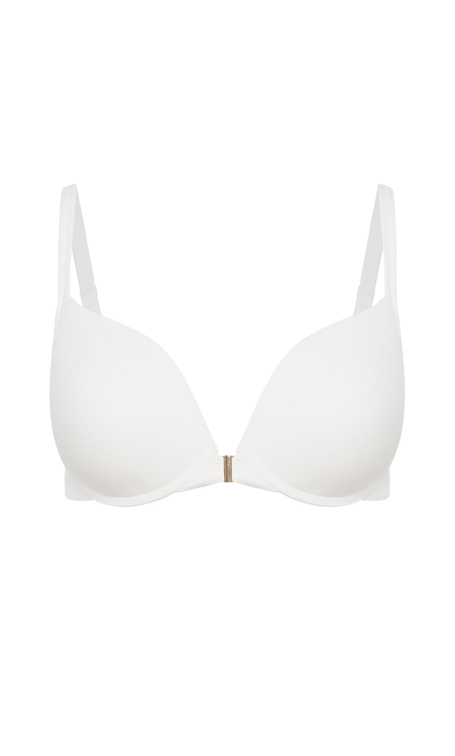 City Chic Women's Bra-Smooth & Chic Front Close Cotton Push Up, Ivory, 36DD