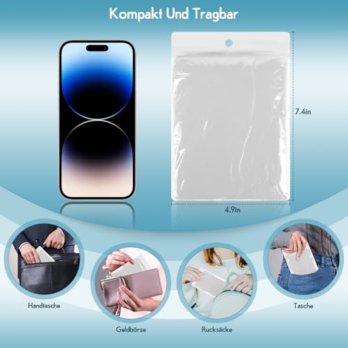 lohey 3 Stück Regenponcho Einweg, Wasserdicht Regenmantel für Damen und Herren und Kinder, Durchsichtige Regencape mit Kapuze und Ärmeln für Camping, Angeln, Freizeitparks, Festivals