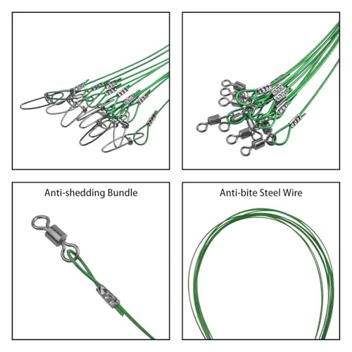 Cable líder para pesca de agua salada 40 piezas 50 cm 150 lb miniatura 5