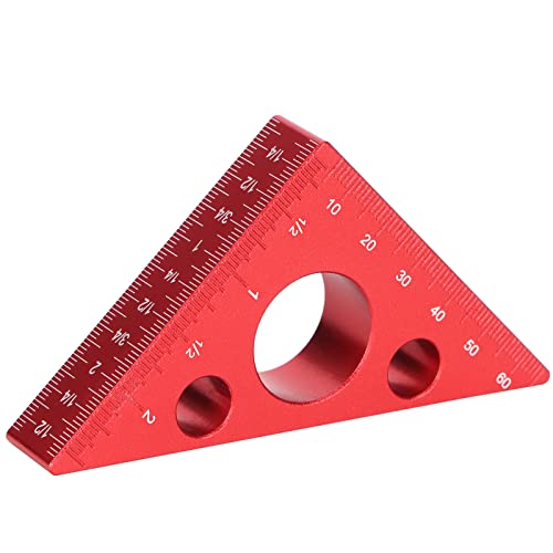 Yomiyuyr triangular Ruler、アルミニウム合金測定ツール、木工および手作りプロジェクトの明確なメトリックと帝国のスケールを備えた肥厚した大工の定規のルーラー