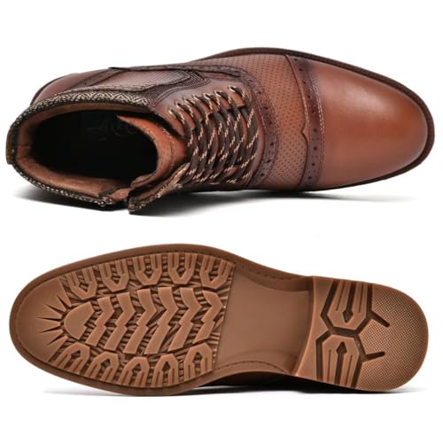 Image of Arkbird Mens Chelsea Boots, Stylish and Comfort Leather Chukka Ankle Boots with Zipper