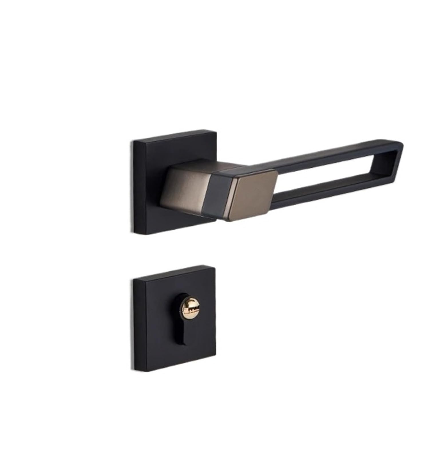 OPTEPYOE Black Bedroom Door Lock Silent Indoor Split(Style-A_72MM)