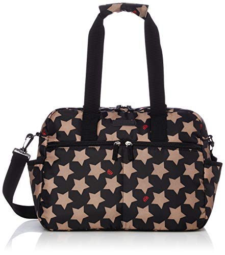 [ハンナフラ] マザーズバッグ 3WAYマシュマロトートバッグ/ロックスターブラック ファスナー付 軽量 大容量 ふんわり