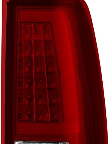 AKKON - For 1999-2002 Chevy Silverado 1999-2006 GMC Sierra LED Tube Red Clear Tail Lights + 3rd Brake Light Set