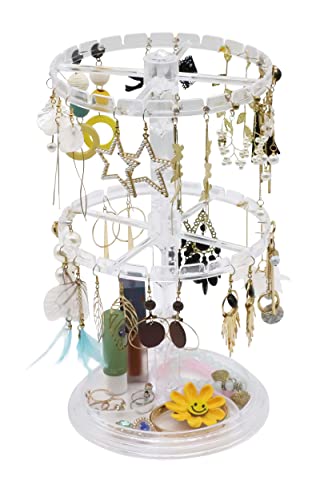 Wudygirl Earring Display Stands For Selling Rotating Rack Jewelry Towers Earring Tree Organizer Transparent #TOP23