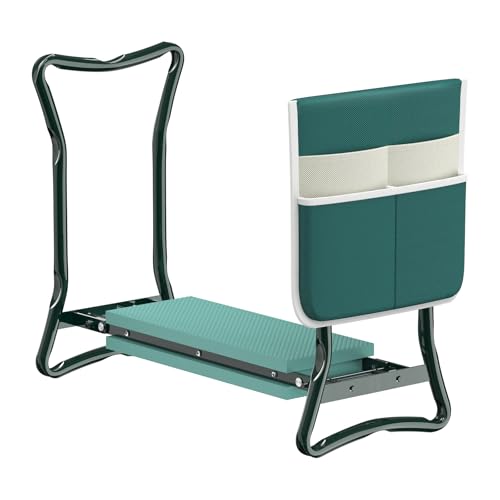 Wiltec Inginocchiatoio imbottito da giardino pieghevole con borsa per attrezzi Sgabello Max 150 kg