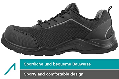 Sicherheitsschuhe S1P Herren ACE Sapphire Arbeitsschuhe Schwarz/Grau Größe 42