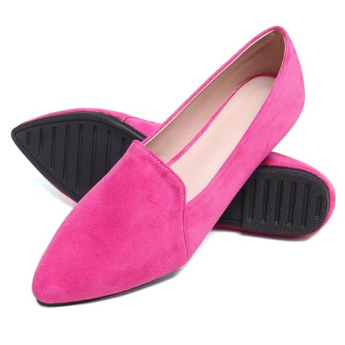 WENJIAZHIZHI Ballet Flats for Women Comfortable Women's Flats Memory Foam Slip on Pointed Toe Flats Shoes Women Solid4